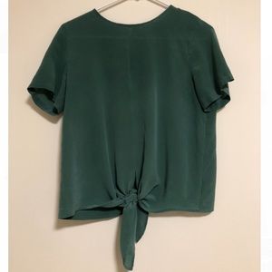 Madewell silk tie-front shirt